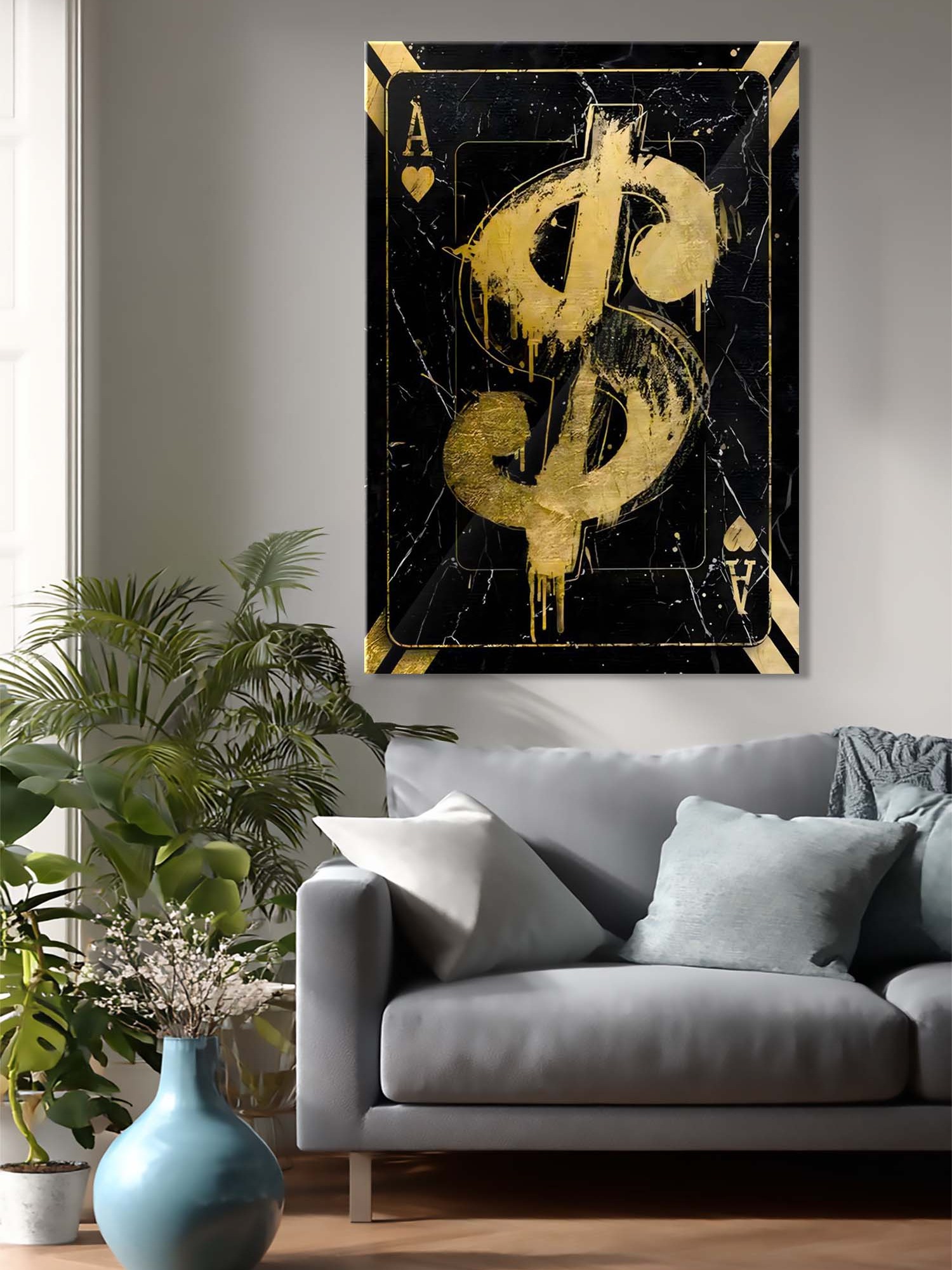 Altın Dolar As - Luxury Street Art Cam Tablo